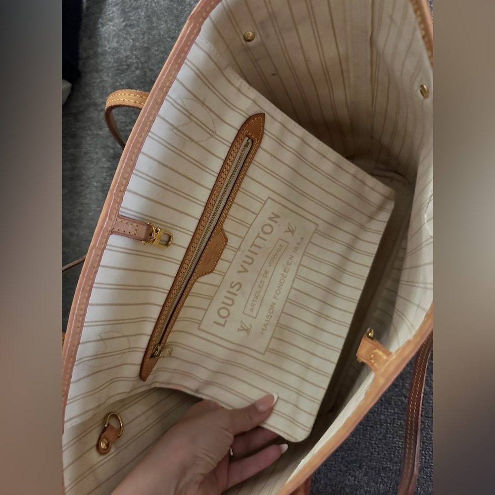 LOUIS VUTTION DAMIER AZUR NEVERFULL TOTE BAG - Picture 7 of 10